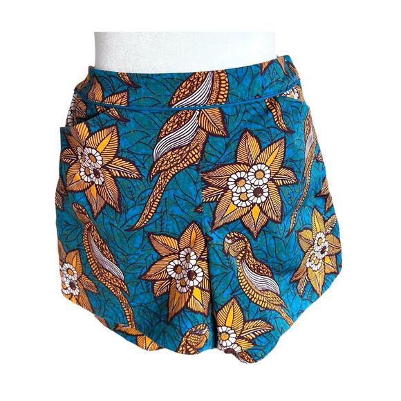 Anthropologie Elevenses Shorts Women 8 Floral Birds Hawaiian Tropical Resortwear - Picture 7 of 12